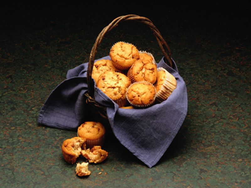 News Picture: Brighten Your Breakfast With a Lighter Blueberry Muffin